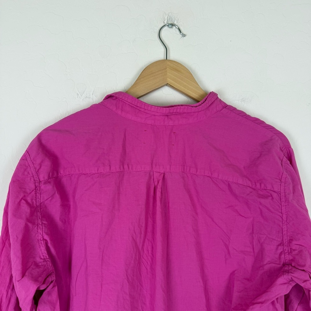 Xirena Beau Cotton Poplin Long Sleeve Button Down Shirt Magenta Pink - Picture 9 of 10